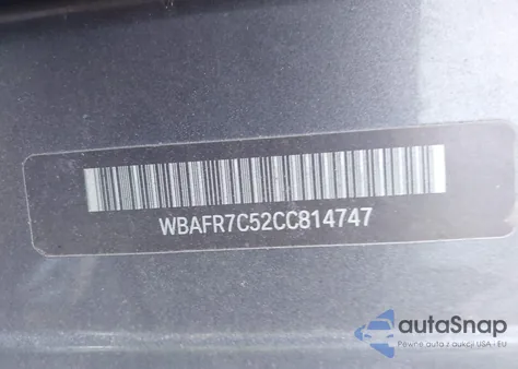 2012 BMW 535I z USA, uszkodzony, nr VIN WBAFR7C52CC814747